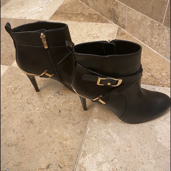 Marc Fisher Leather Booties- Gold Detail & Buckles - Picture 12 of 16